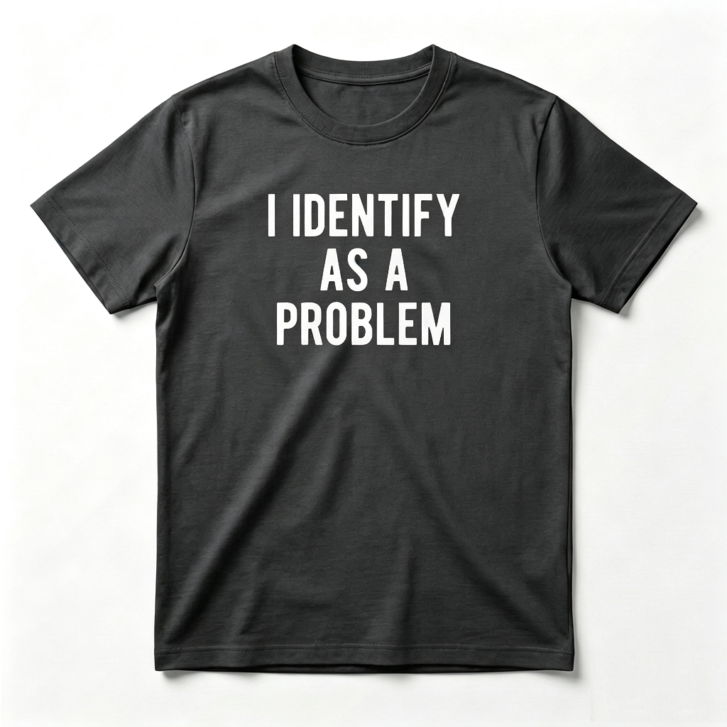 I Identify As A Problem Funny Humor Joke Sarcastic Quote T-Shirt