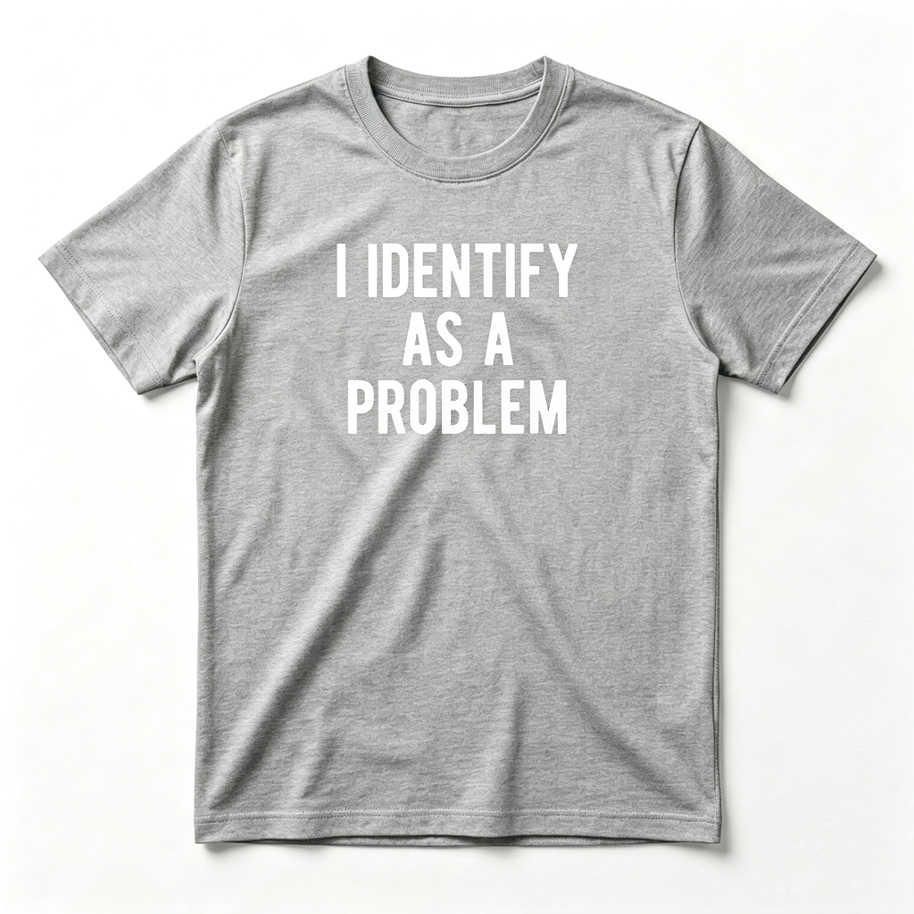 I Identify As A Problem Funny Humor Joke Sarcastic Quote T-Shirt