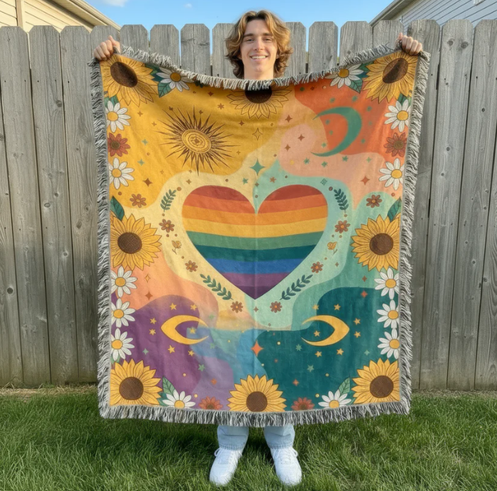 🔥LAST DAY 50% OFF-🏳️‍🌈Handmade Woven Pride Blanket | For Belonging, Visibility & Unapologetic Self-Expression