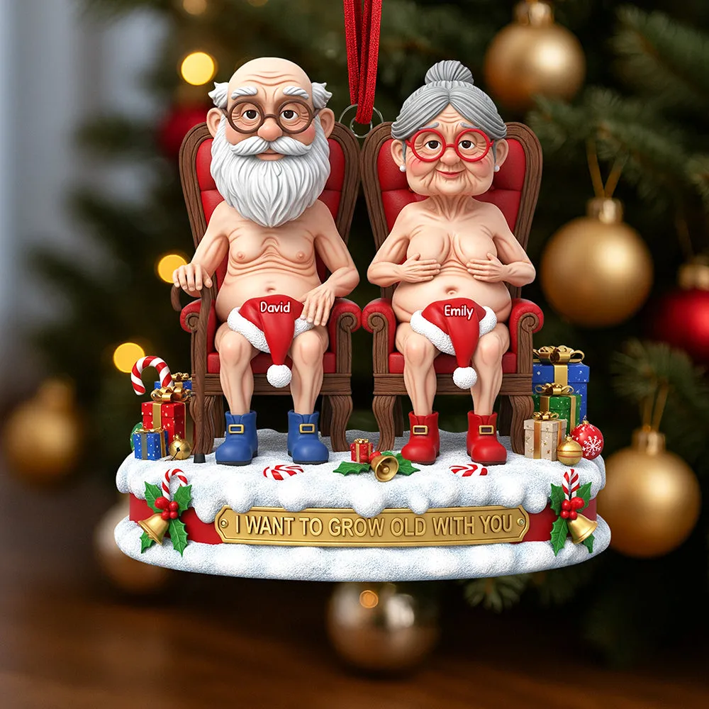 Naughty Old Couple Christmas Ornament - Personalized Gifts For Couple