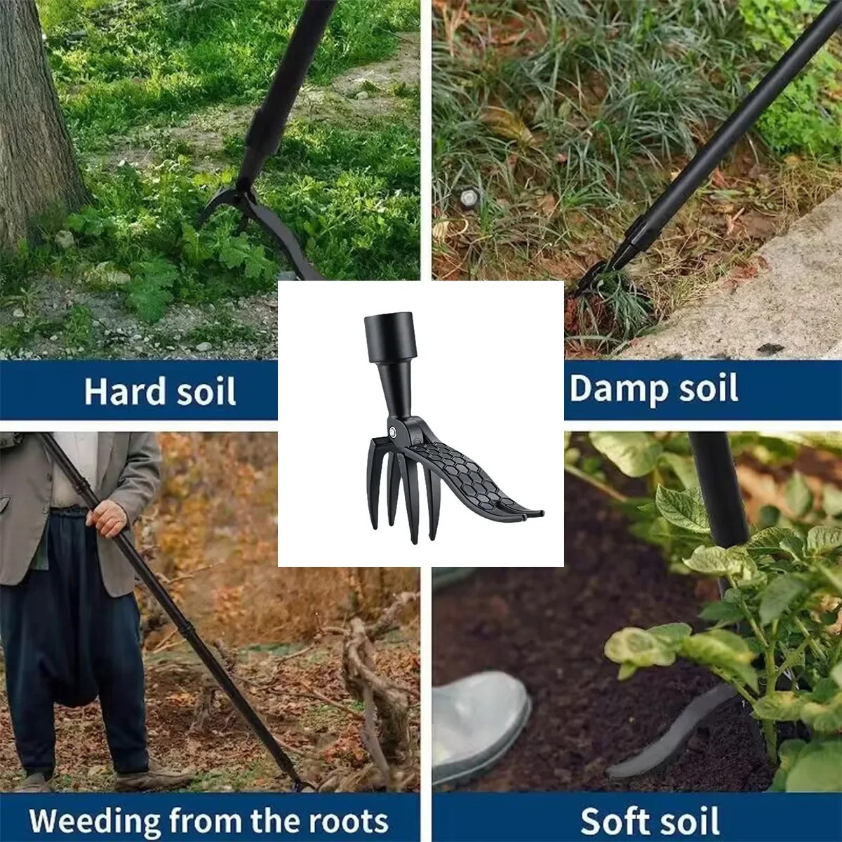 Stand Up Weed Puller Tool with Screw Holes Portable Weeding Head Replacement Gardening Digging Weeder Removal Accessory