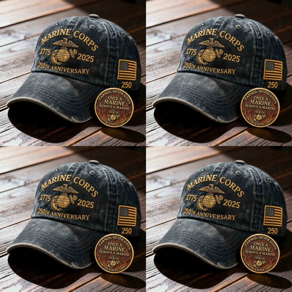 ❤️Veteran‘s Day Best Gift🌹Honoring 250th USMC Retro Washed Cap – Honor That Never Fades 🇺🇸🎁Free Symbolizes Honor Gift