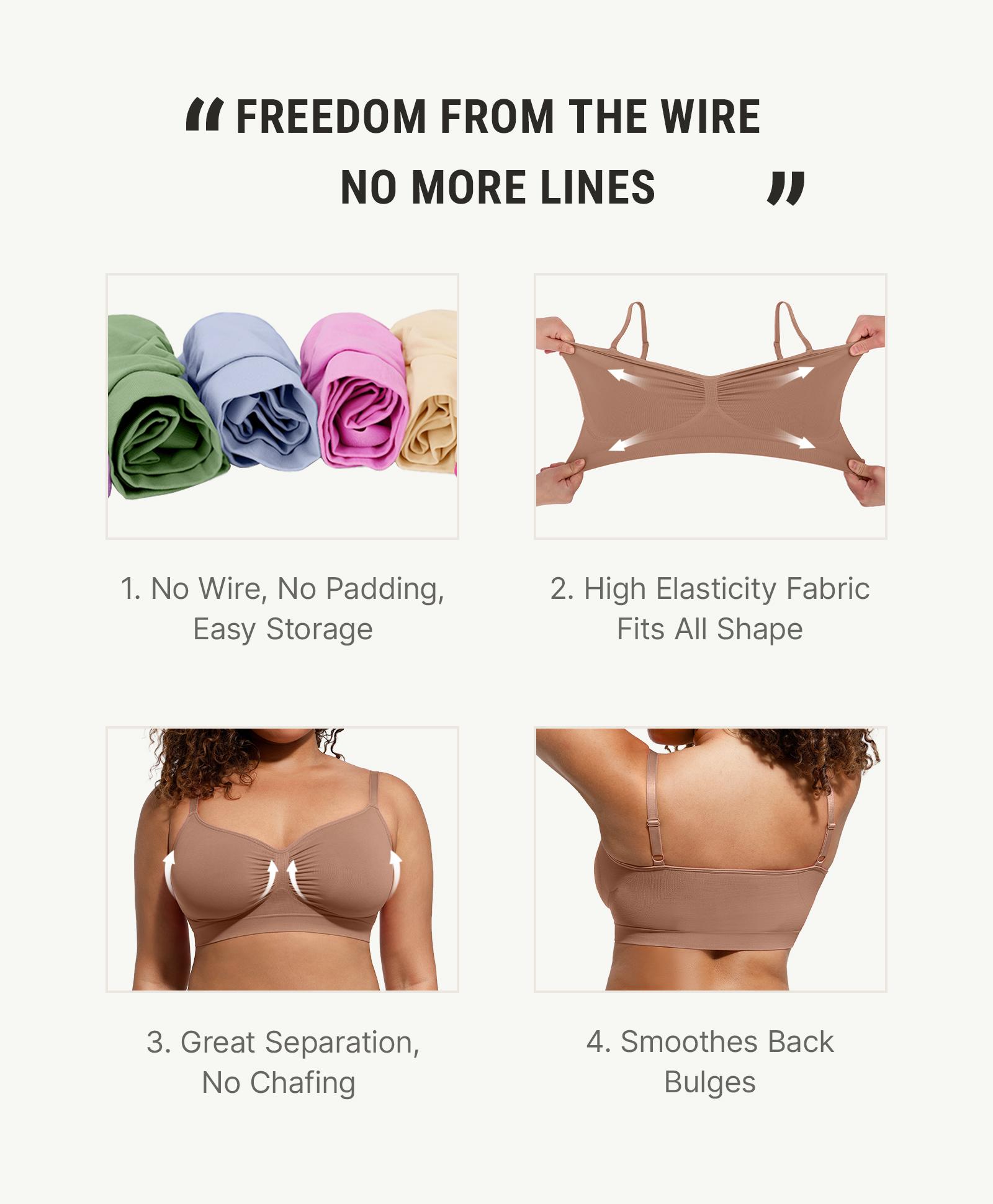 FeelinGirl Women's Wireless Bra Comfort Bralettes No Underwire Unlined Cami Bra Seamless Tshirt Bras Sports Bra Bralette Basic Comfortable Fit Womenswear Everyday Up to 44DD Summervibes