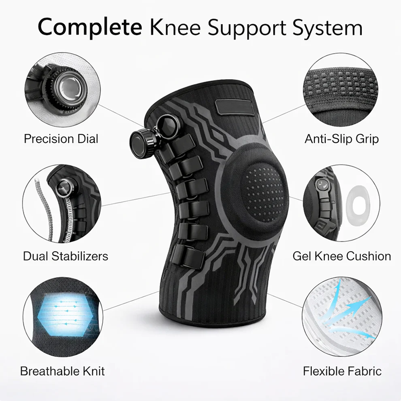 Professional knee brace, using compression technology
