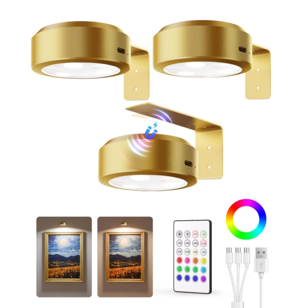 On SalePicture Lights For Wall With 3 Color Temps - 3 Pack