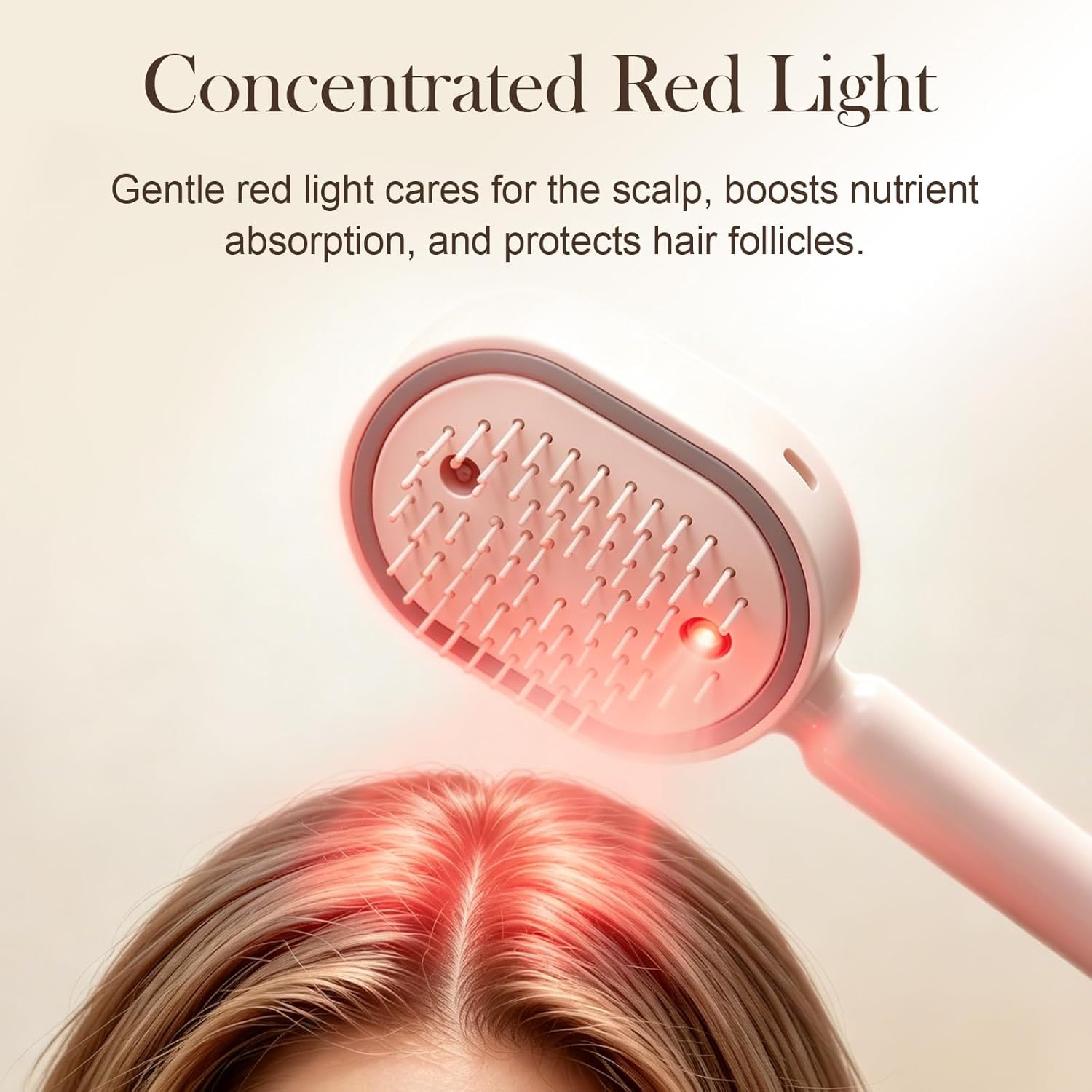 Beige electric comb for smooth polished hair