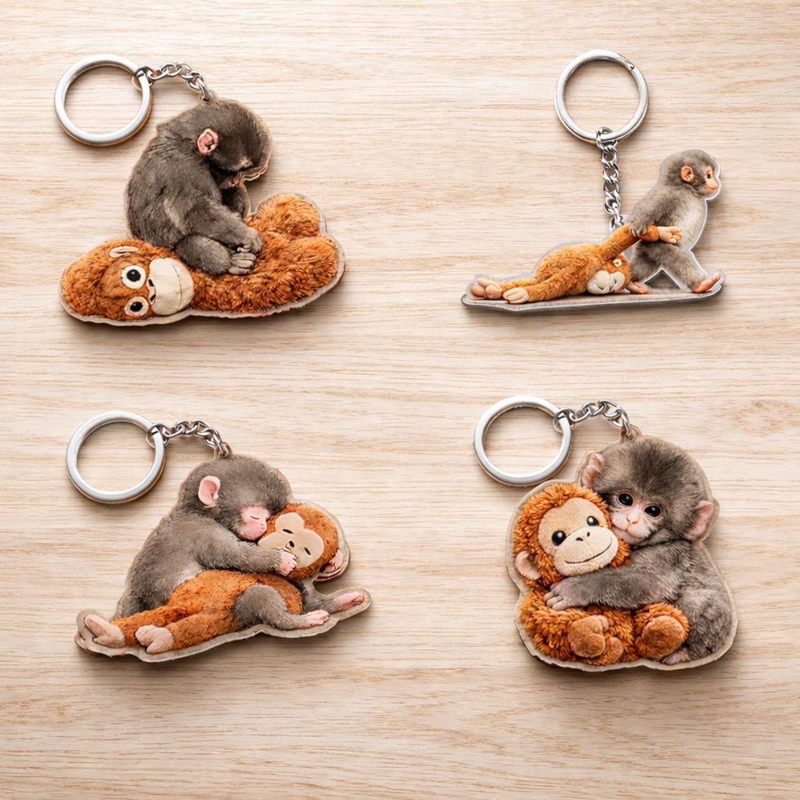 🔥Viral Punch Monkey Acrylic Keychain