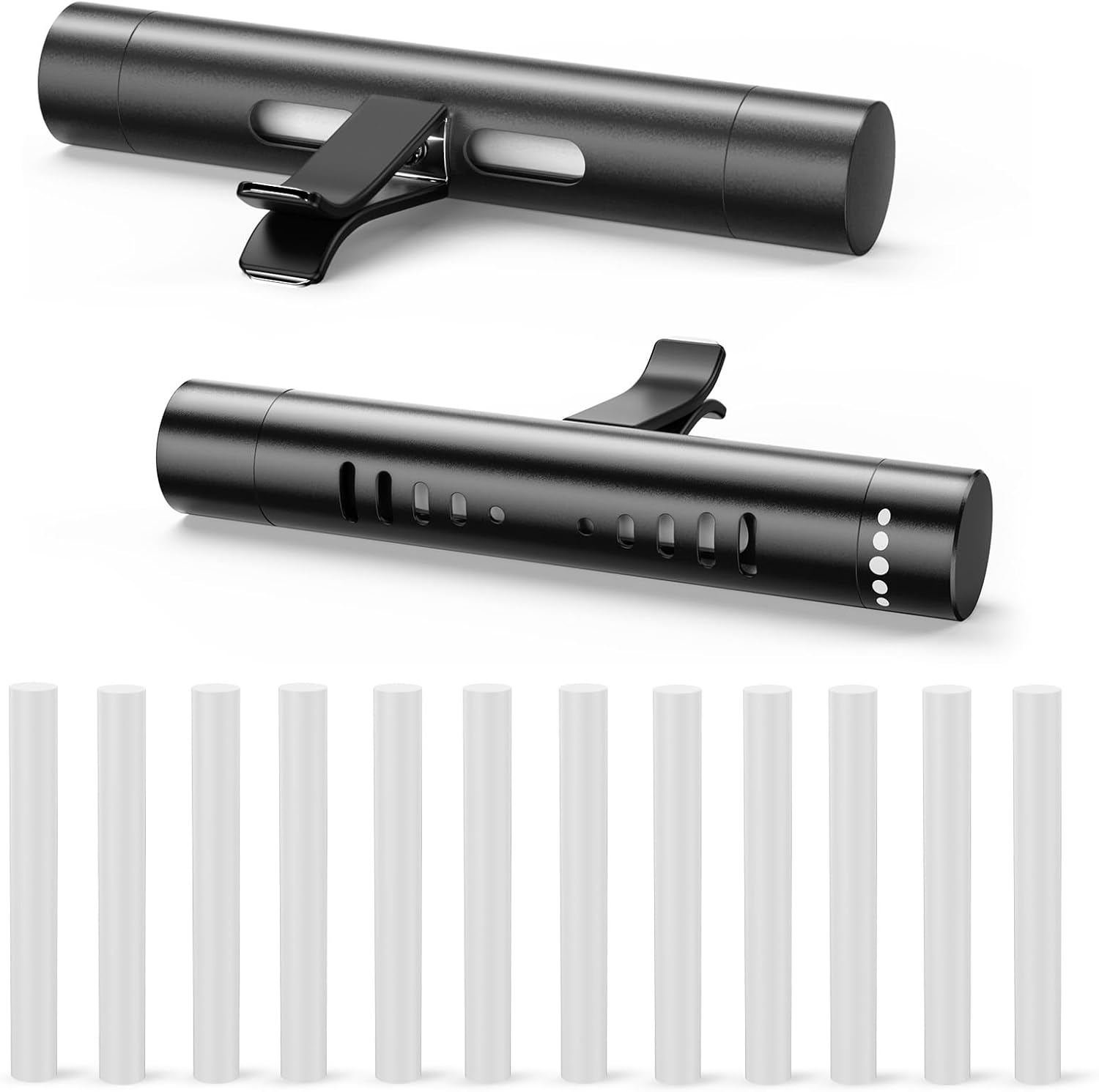 2 Car Air Freshener Diffuser Vent Clips，With Odorless Refill Sticks, Essential Oil Car Diffuser