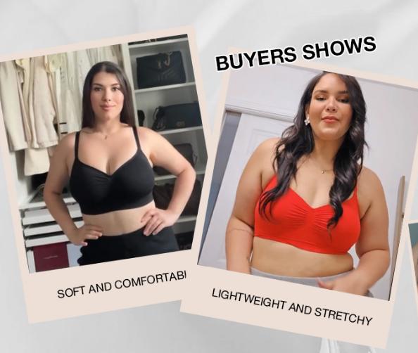 FeelinGirl Women's Wireless Bra Comfort Bralettes No Underwire Unlined Cami Bra Seamless Tshirt Bras Sports Bra Bralette Basic Comfortable Fit Womenswear Everyday Up to 44DD Summervibes