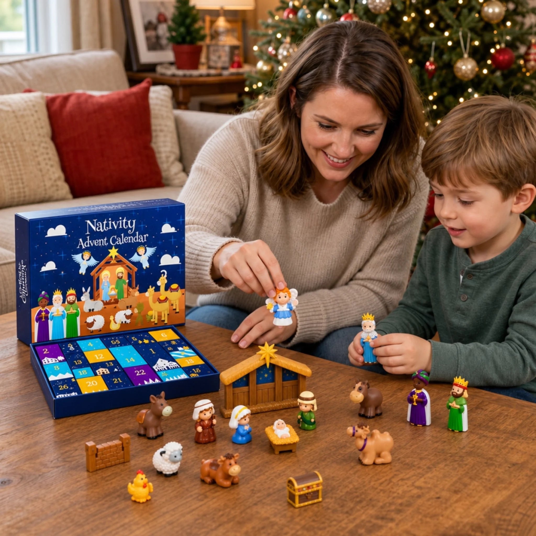 Christmas Nativity Advent Calendar - 24-Day Countdown Gift for Kids