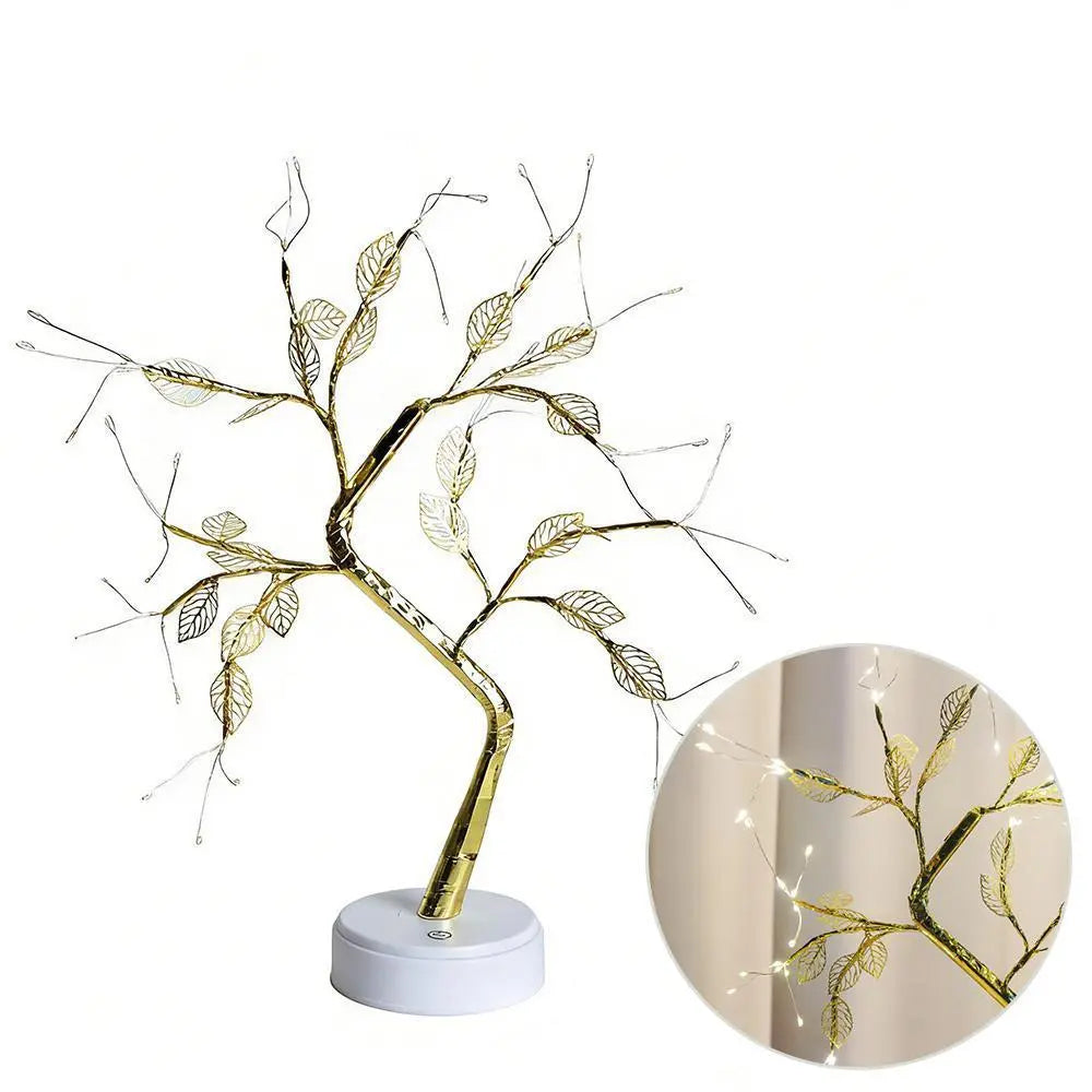 LED Rose Flower Tree Lamp - USB/Battery Powered Tabletop Decor Gift