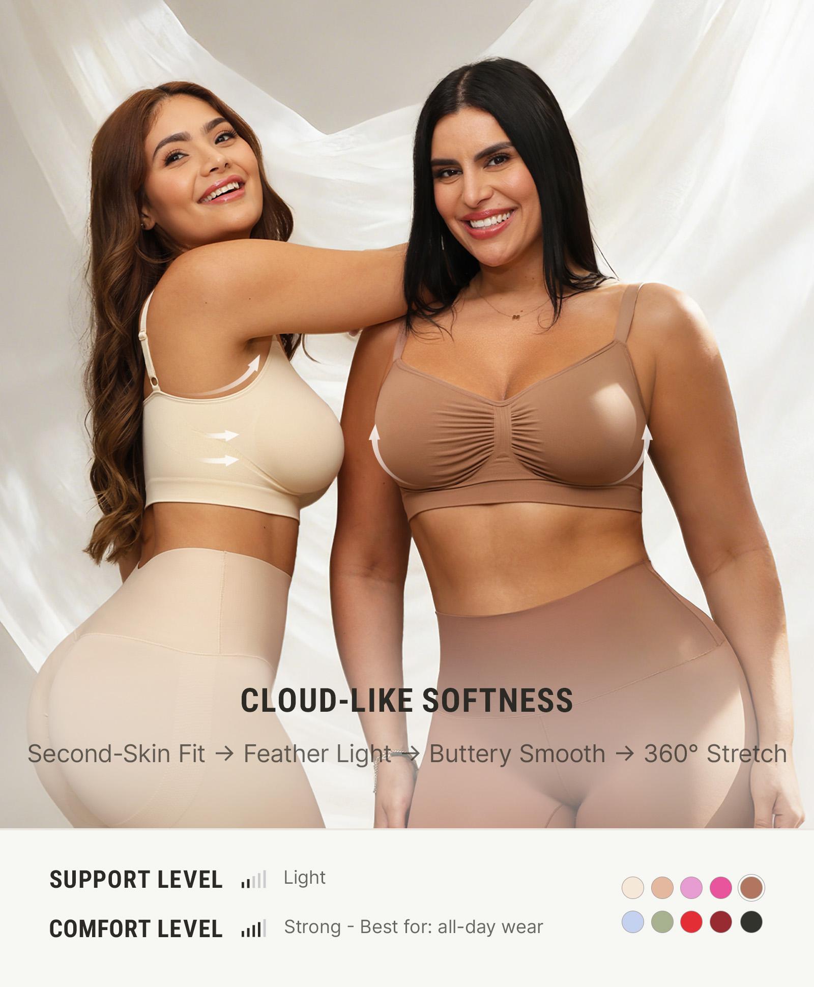 FeelinGirl Women's Wireless Bra Comfort Bralettes No Underwire Unlined Cami Bra Seamless Tshirt Bras Sports Bra Bralette Basic Comfortable Fit Womenswear Everyday Up to 44DD Summervibes