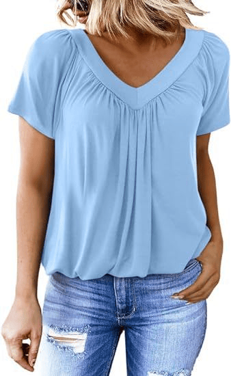 ✨Women's Casual Short Sleeve V Neck Basic T-shirts