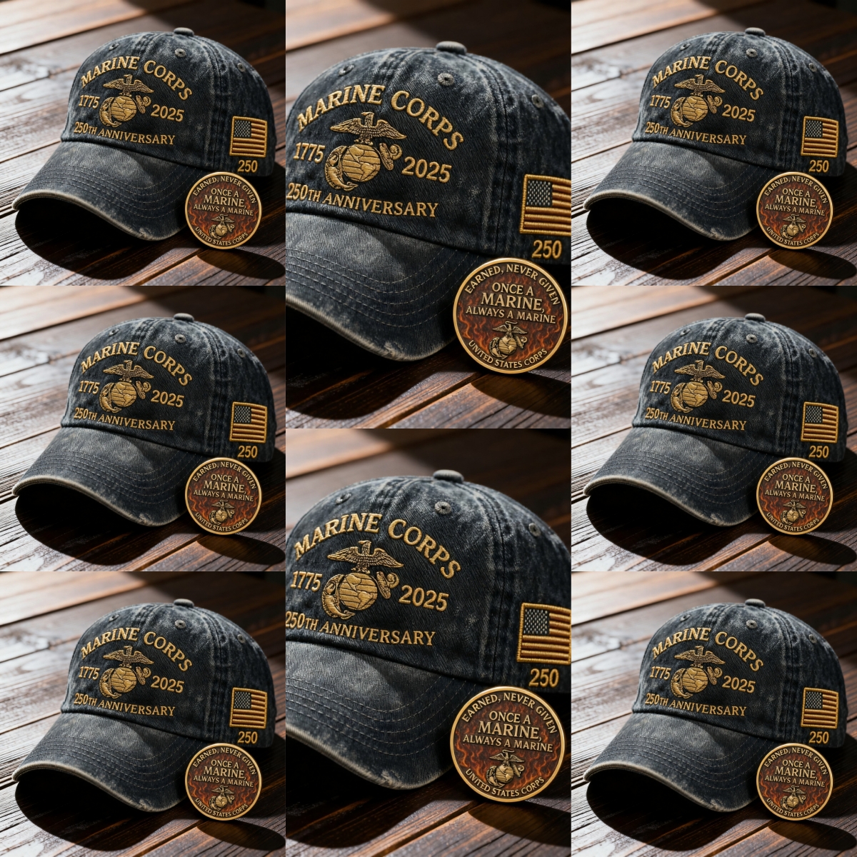 ❤️Veteran‘s Day Best Gift🌹Honoring 250th USMC Retro Washed Cap – Honor That Never Fades 🇺🇸🎁Free Symbolizes Honor Gift
