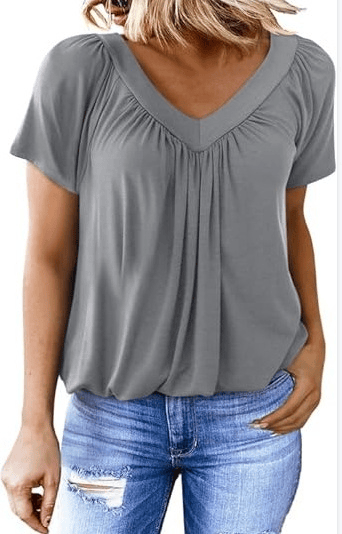 ✨Women's Casual Short Sleeve V Neck Basic T-shirts