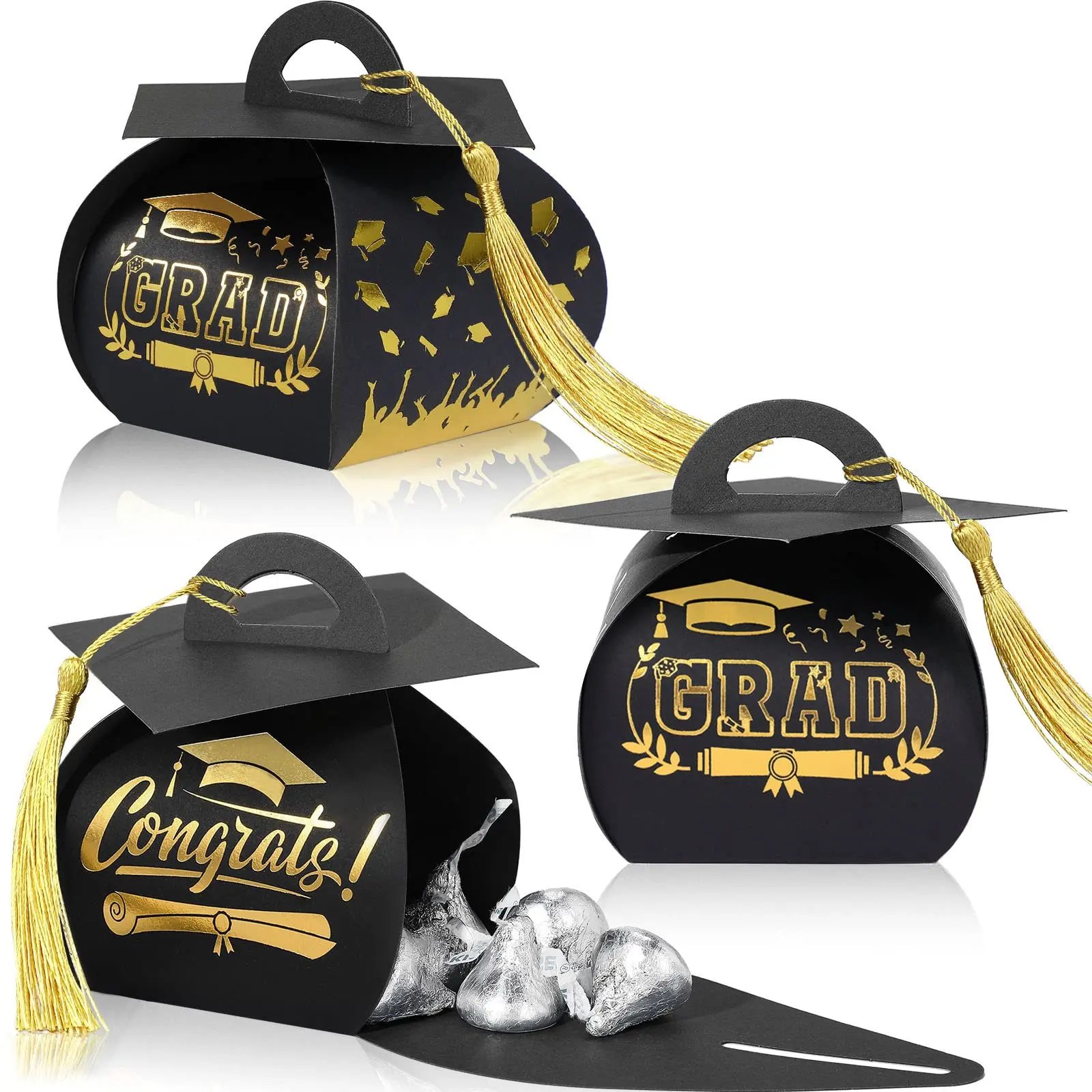 Graduation Cap Gift Boxes Graduation Decorations Class of 2026 Candy Box with Tassel for 2026 Grad Party Favors Supplies