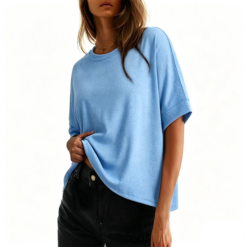 👚Hot Sale 50% OFF☁️2026 Women's Loose Oversized Basic Tee Comfortable Soft Fabric Flattering Fit 🌸