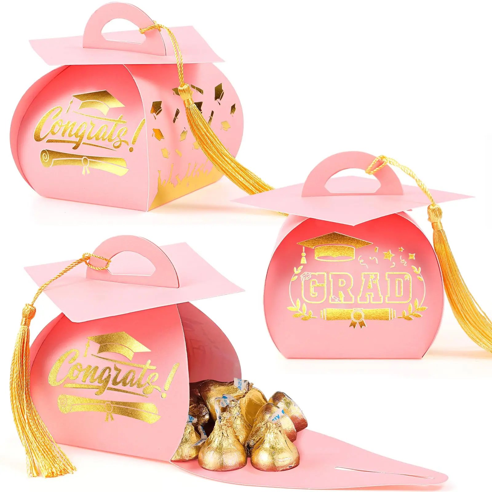 Graduation Cap Gift Boxes Graduation Decorations Class of 2026 Candy Box with Tassel for 2026 Grad Party Favors Supplies
