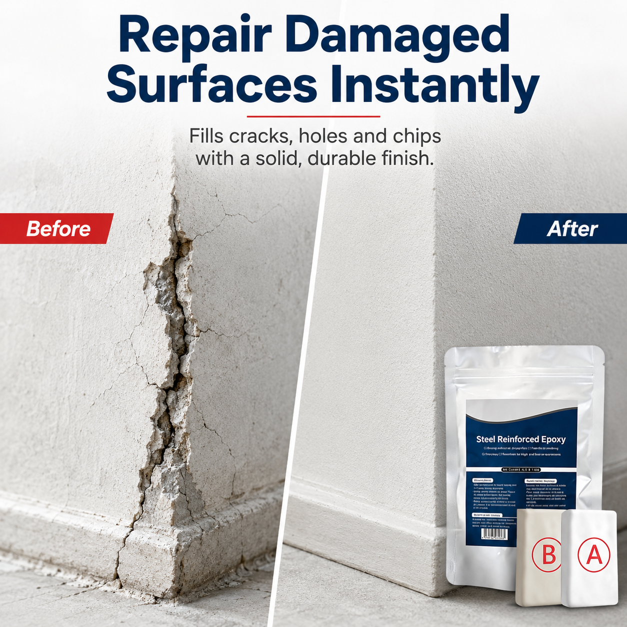 🏠Steel Reinforced Epoxy Repair Putty — Universal Glue for Metal, Wood, Plastic