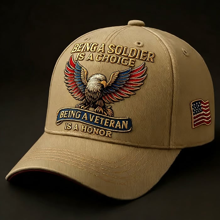 🦅 “Being a Soldier, Being a Veteran” Commemorative Cap 🇺🇸✨ — A Tribute to Duty, Courage, and Honor