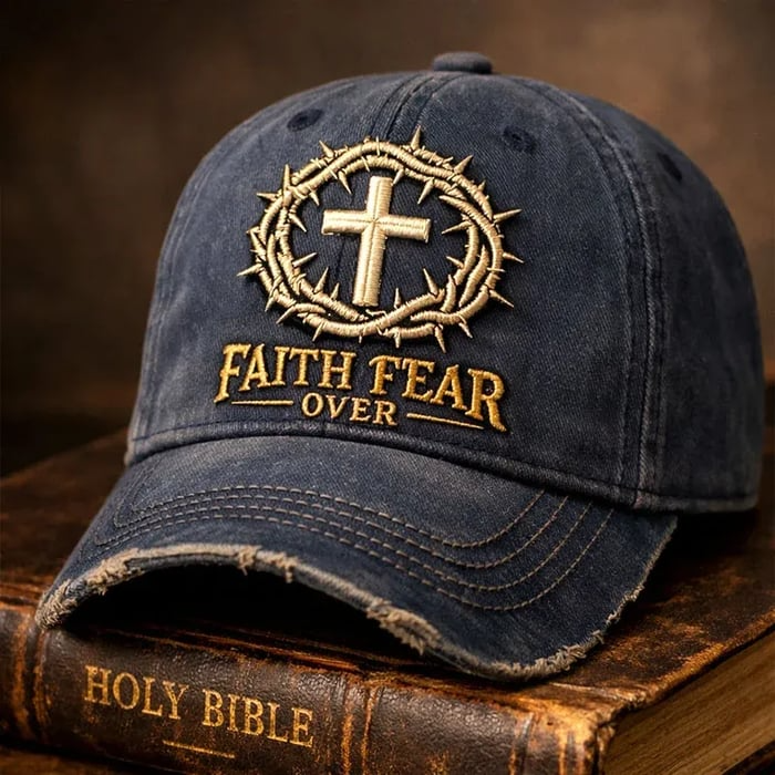 🏆Flash Sale 60% OFF - ✝️Faith Over Fear Christian Hat & Commemorative Coin Set✨