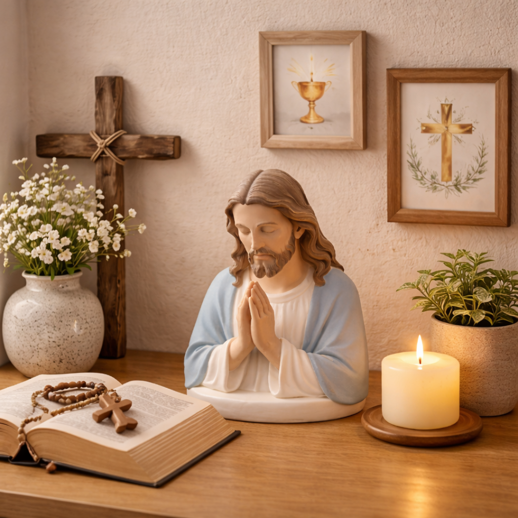 Handmade Resin Virgin Mary Prayer Night Light