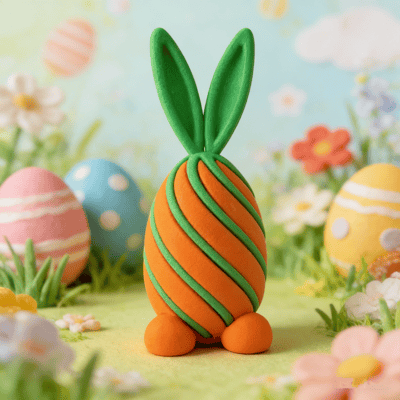 3D Easter Bunny Fidget Egg