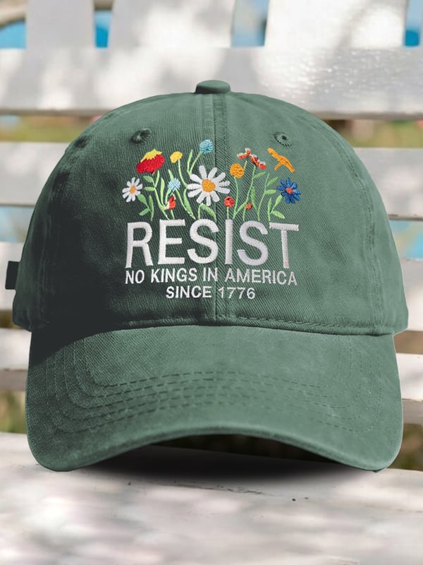🔥Retro Resist No Kings In America Since 1776 Print Baseball Cap
