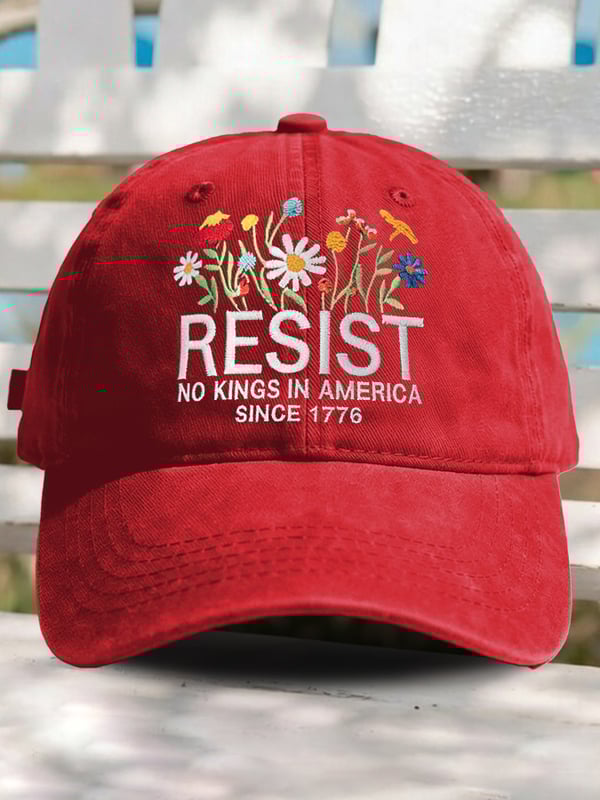 🔥Retro Resist No Kings In America Since 1776 Print Baseball Cap
