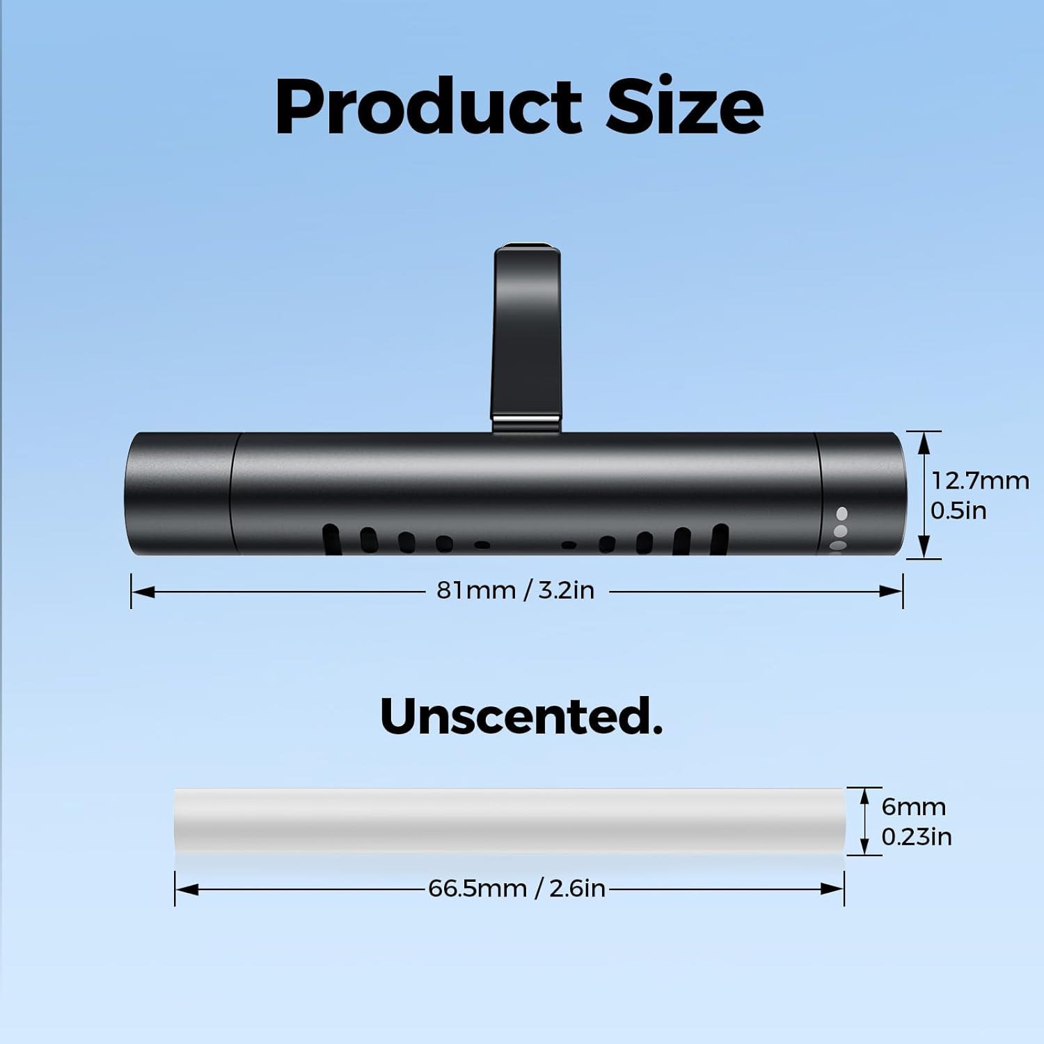 2 Car Air Freshener Diffuser Vent Clips，With Odorless Refill Sticks, Essential Oil Car Diffuser