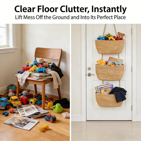 🚪 3-Tier Over-the-Door Hanging Basket Organizer