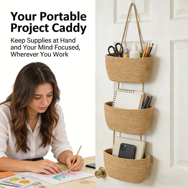 🚪 3-Tier Over-the-Door Hanging Basket Organizer