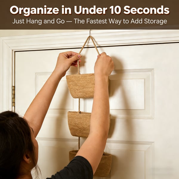 🚪 3-Tier Over-the-Door Hanging Basket Organizer