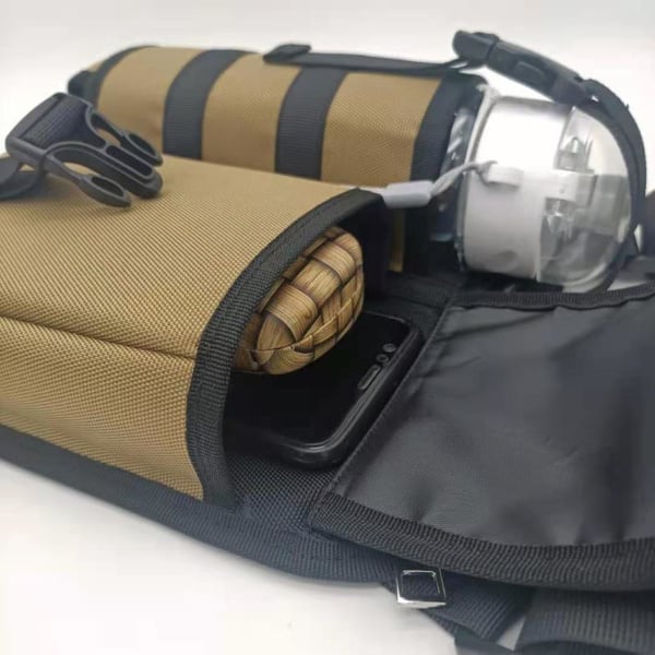 Shoulder Bags With Water Bottle Holder - Khaki