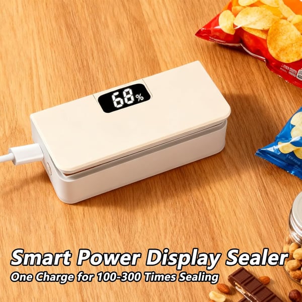 💡Portable mini sealing machine, rechargeable portable bag resealer with 6 adjustable speeds and LED power display