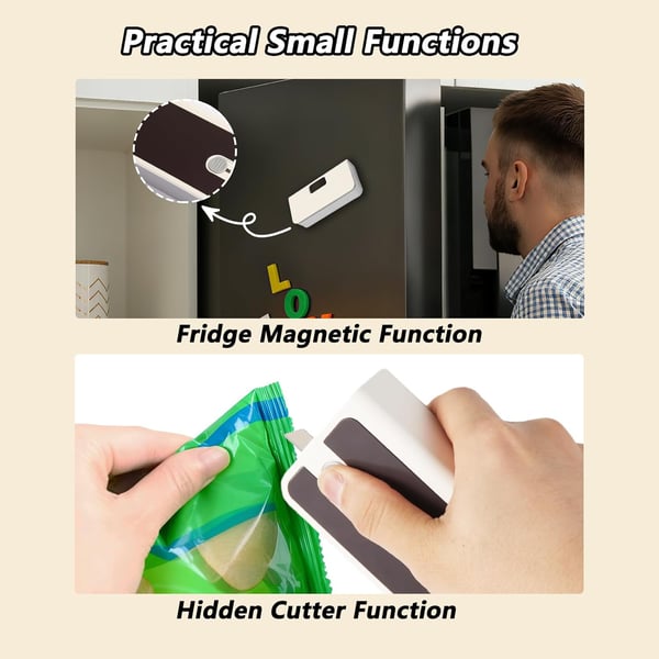 💡Portable mini sealing machine, rechargeable portable bag resealer with 6 adjustable speeds and LED power display