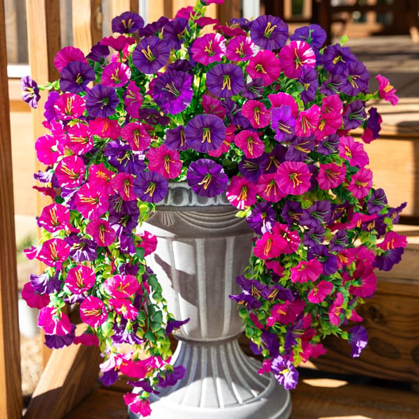 Artificial Flower , Faux Flower, Decorative Flower for Home Garden, Porch, Window Box, Yard and Seasonal Celebrations - One bunch of each color / 👍1Bundles(3 Bundles Fill a flower pot)