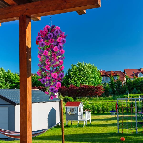 Artificial Flower , Faux Flower, Decorative Flower for Home Garden, Porch, Window Box, Yard and Seasonal Celebrations - One bunch of each color / 👍1Bundles(3 Bundles Fill a flower pot)