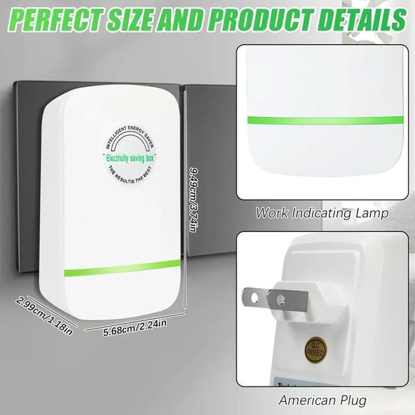 Energy Saver Plug-In Power Box with US Plug 2026 Updated Design, Compatible with 90–250V Input Range
