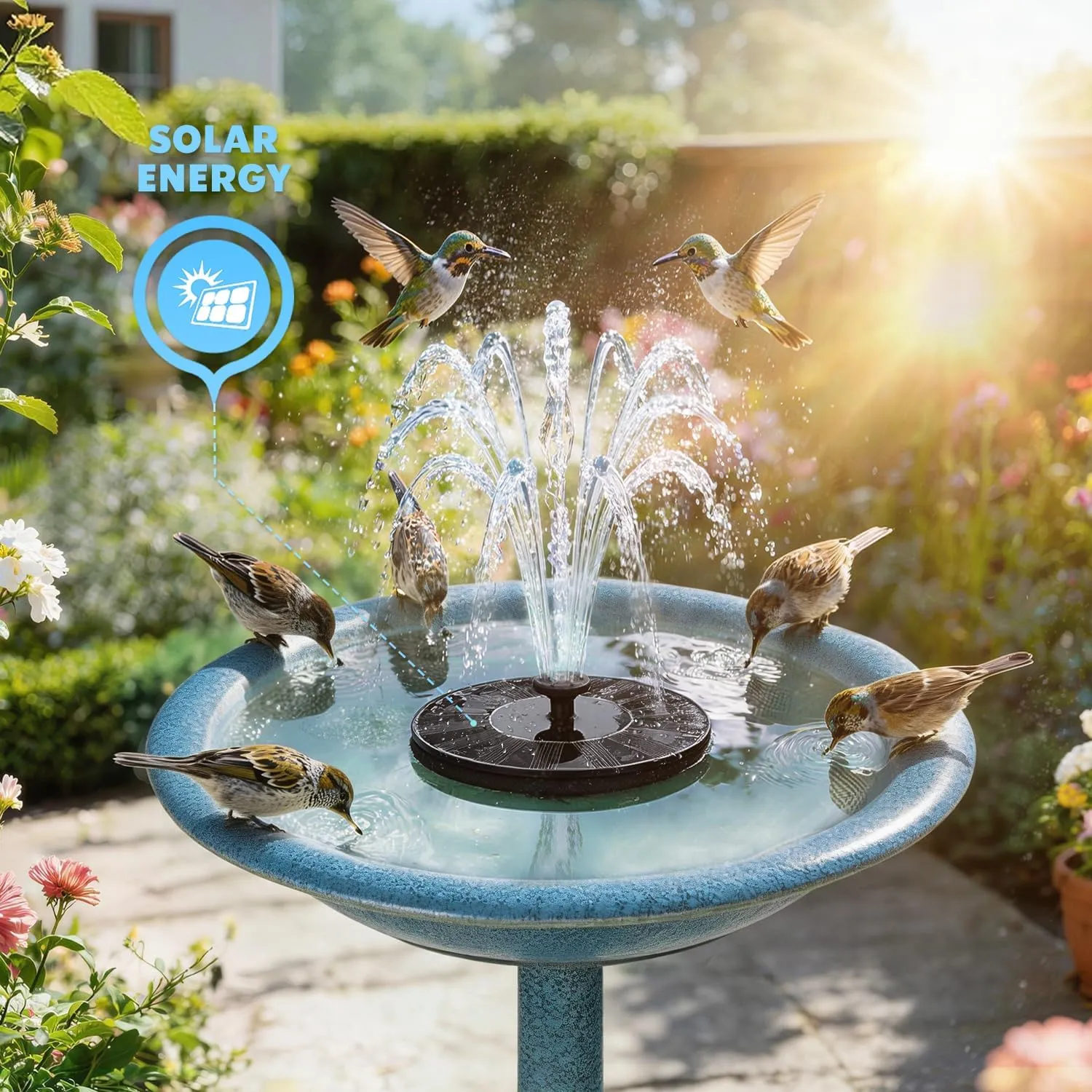 Solar Fountain, Solar Powered Bird Bath Fountain Pump