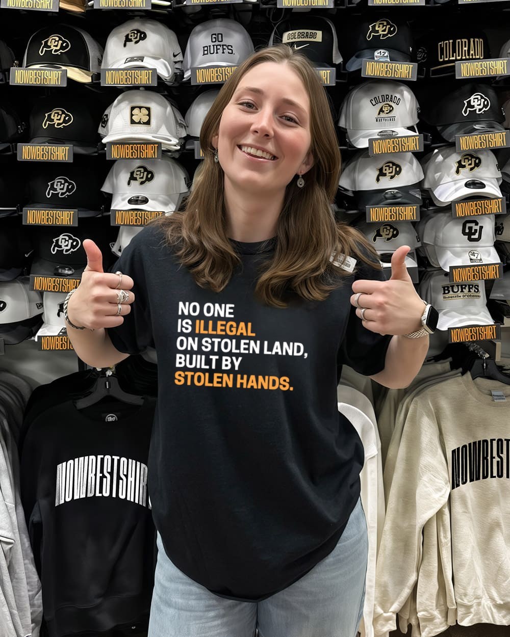 No one is Illegal on stolen land built by Stolen hands Unisex T-shirt/Hoodie