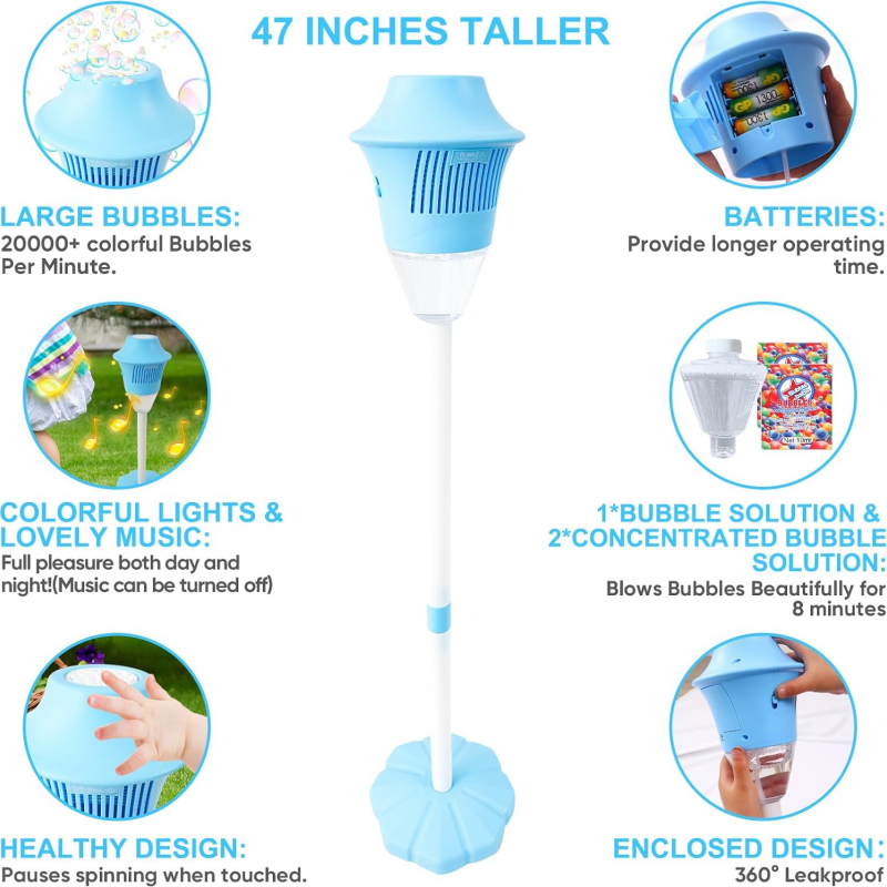 🎈48% OFF NOW ! ⚡ Automatic Handheld Bubble Machine for Kids – One-Touch Operation, Rich Bubbles & Portable Design - Blue
