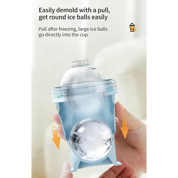 🔥NEW HOT SELLING 49% OFF 🔥 2-in-1 Collapsible Silicone Ice Ball Maker Cup & Reusable Ice Sphere Mold with Straw Lid