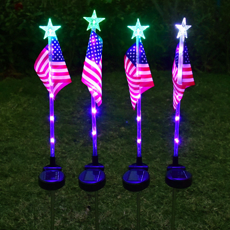🔥Last Day 49% OFF - Solar American Flag Pathway Lights – Red, White & Blue Yard Glow for 250th Independence Celebration 🇺🇸✨