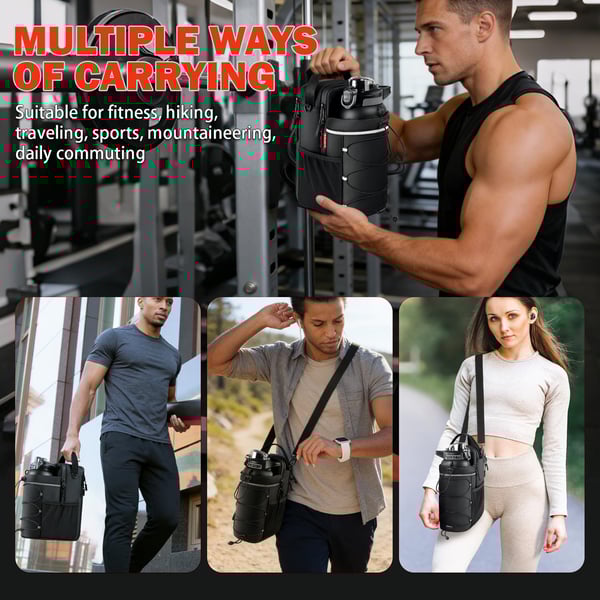 Magnetic Gym Bags with Water Bottle Holder, 4KG Non-Slip Strong Magnetic Gym Water Bottle Bag