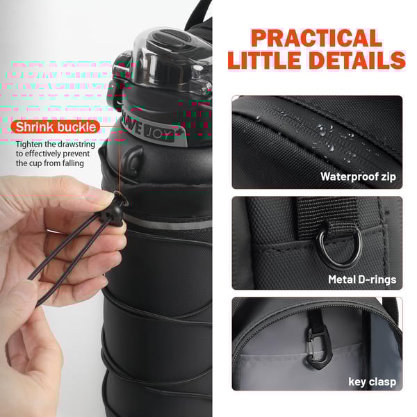 Magnetic Gym Bags with Water Bottle Holder, 4KG Non-Slip Strong Magnetic Gym Water Bottle Bag