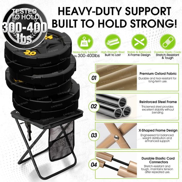 🎁【Mother's Day gift】Sports Folding Chair, Upgraded Shoulder Strap Folding Stool, weighing only 1.5 lbs