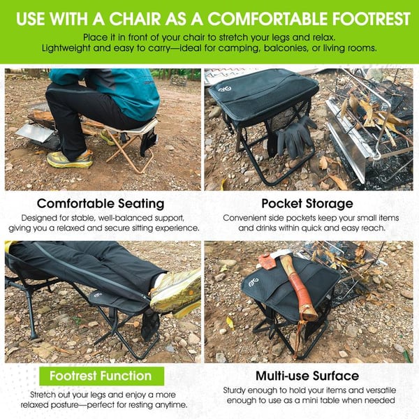 🎁【Mother's Day gift】Sports Folding Chair, Upgraded Shoulder Strap Folding Stool, weighing only 1.5 lbs