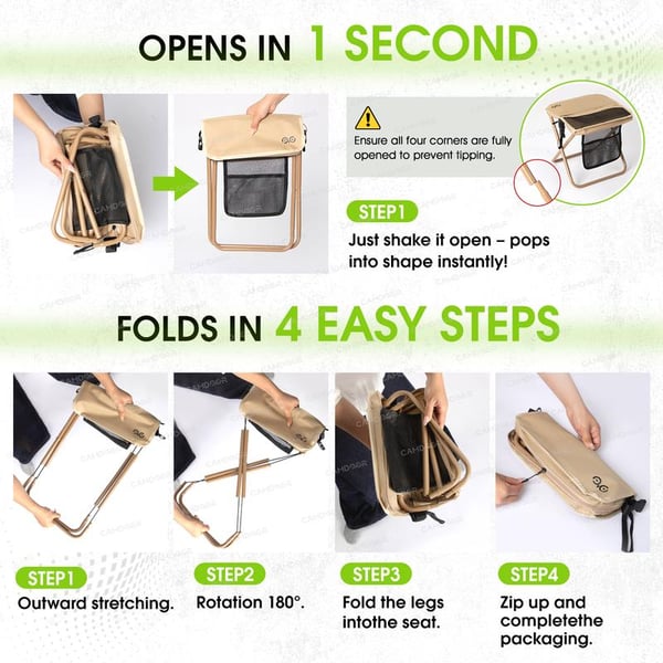 🎁【Mother's Day gift】Sports Folding Chair, Upgraded Shoulder Strap Folding Stool, weighing only 1.5 lbs
