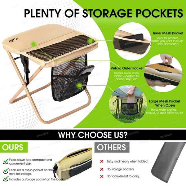🎁【Mother's Day gift】Sports Folding Chair, Upgraded Shoulder Strap Folding Stool, weighing only 1.5 lbs